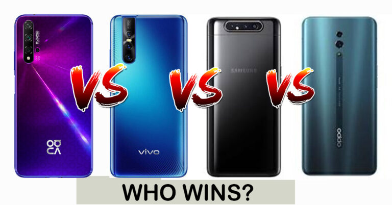 Huawei Nova 5T Vs Samsung A80 Vs Vivo V15 PRO Vs Oppo Reno: Which one Wins?