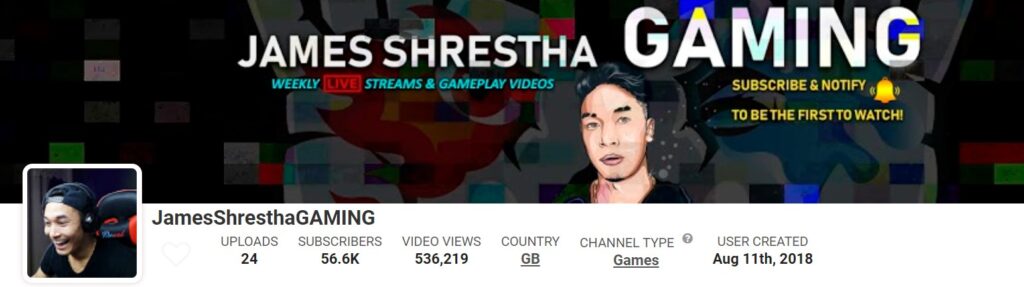 Top Nepali Streamers and Gamers in Nepal James Shrestha Gaming