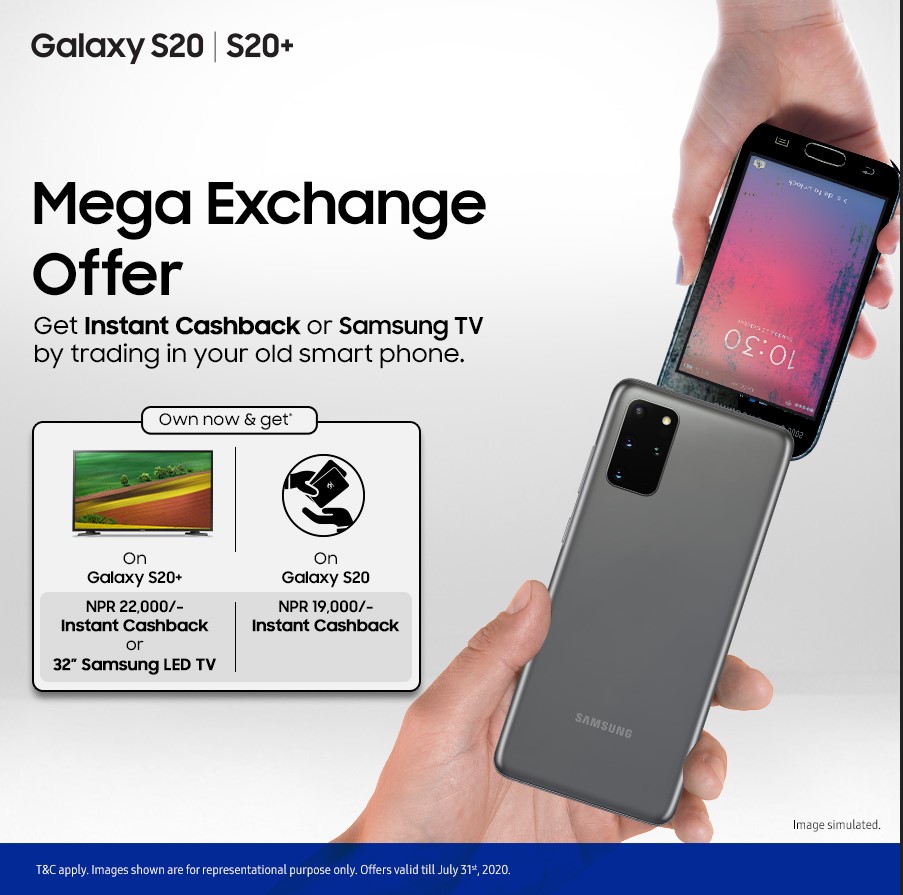 Samsung Mega Exchange Offer on Galaxy S20 and Galaxy S20+  